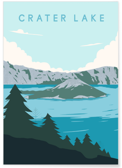 Affiche Crater Lake | A3 : 29,7x42cm