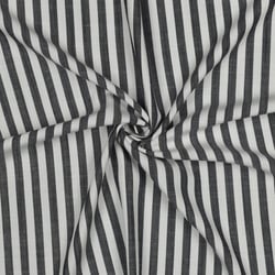 Tissu Viscose fil teint Suzanne petites rayures Bleu marine sur fond Blanc cassé
