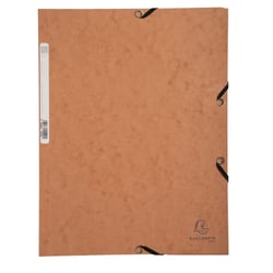 Chemise 3 rabats à élastiques carte lustrée 400g/m2 - A4 - Tabac - x 25 - Exacompta