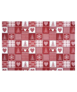 Tissu coton Noël vichy de 160 cm de largeur ALPHUBEL ROUGE vendu par 50 cm