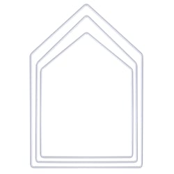3 Anneaux en métal maison blanc - 20, 25 et 30 cm