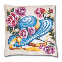 Kit coussin demi point chapeau fleuri
