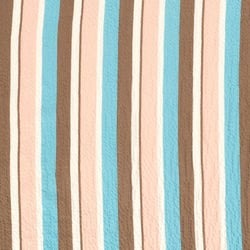 Tissu Viscose gaufré Rayé bleu et taupe sur fond Blanc