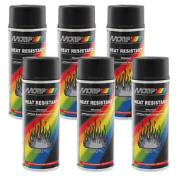 Lot de 6 sprays de peinture haute température - noir - Motip