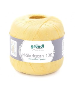 HAKELGARN 100 fil coton à crocheter - Grundl - certifié Oeko-Tex 120 Jaune