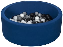 Piscine à balles Aire de jeu + 150 balles bleu marine noir,blanc,gris - Velinda