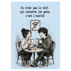 Plaque Métal Amitié Ce N'est Pas le Wifi Déco H30