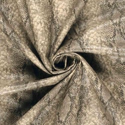 Tissu Simili cuir crocodile Reptilia sur fond Beige sable - Au mètre