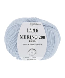 Pelote de laine à tricoter pour layette MERINO 200 BEBE - Lang Yarns 320 Bleu