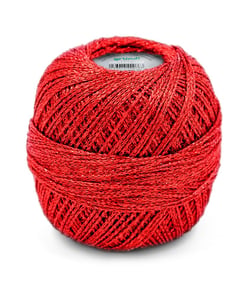 Fil à tricoter brillant GLITTER - Grundl 8222 Rouge