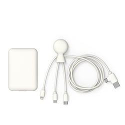 Xoopar Batterie Externe 5000mAh Mr Bio Pack Long 1m Blanc
