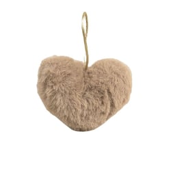 Pompon fourrure artificielle cœur 45x 65mm vert kaki