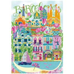 Puzzle 2D 1000 pièces - Barcelone illustré, Car Pintos - Educa