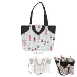 Sac couture/tricot 35cmx11cmx38cm couture gris et rose