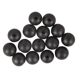 Boules bois percées mat ø15mm - noir