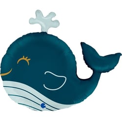 Ballon Aluminium Hélium Géant - Baleine Drôle 68 cm