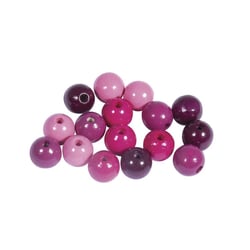 Perles en bois polies 10mm Tons baies 52 pièces