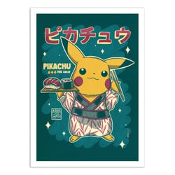 Affiche 50x70 cm - Pikachu Sushi - Rafa Gomes
