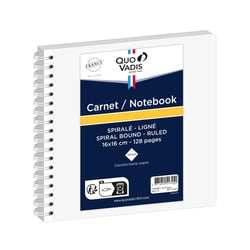 CARNET SOUPLE SPIRALE CARRE - 128 PAGES Recharge - 16x16 cm