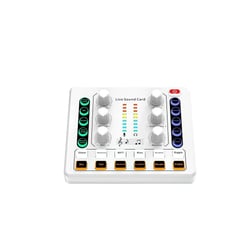 Table De Mixage Bluetooth Pour Enregistrement Et Chant En Direct Blanc Or YONIS
