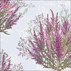 Lot de 4 serviettes en papier découpage collage 33 cm FLEUR MAUVE F 210