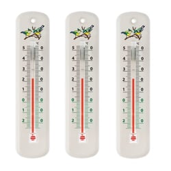 Lot de 3 thermomètres traditionnels blancs 15 cm