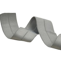 Elastique gros grain pré plié 30mm gris moyen au mètre