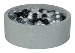 Piscine à balles Aire de jeu + 450 balles noir, blanc, perle, transparent, gris - Velinda