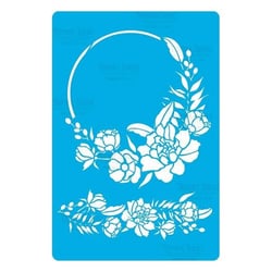 Pochoir plastique souple réutilisable 18,5 x 14,5 cm Fabrika Decoru FLEUR ROSE ROSIER 313