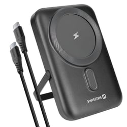 Swissten Powerbank MagSafe 10000mAh avec Support Vidéo Compatible Recharge Rapide 20W Noir