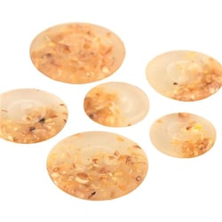 Bouton rond 2 trous copeaux 15mm transparent