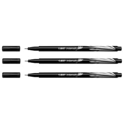 Lot de 3 stylos feutres pointe fine 0,4 mm - BIC Intensity - Noir
