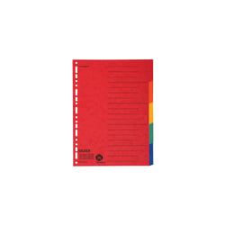 Intercalaires A4+ 5 positions en carte recyclée - Couleurs assorties - x 20 - Falken