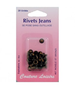 Rivets jeans couleur bronze X 20 - Distrifil Bz Marron