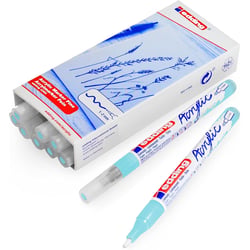 Lot de 10 marqueurs acryliques pointe fine 1-2 mm - EDDING - Bleu pastel