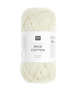 Coton à tricoter ou à crocheter Rico Cotton - Rico Design 002 Ivoire