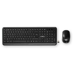 Nedis Pack Clavier Sans Fil QWERTZ Allemand avec Souris Sans Fil et Nano-Récepteur USB Noir