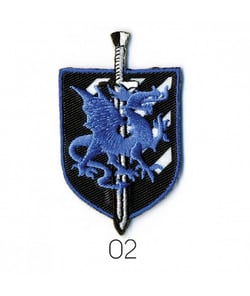 Ecussons Thermocollant Blason Dragon 6 X 3,5 cm - Mediac 02 Bleu