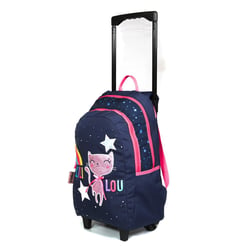 Sac à dos à roulettes Lililou le chat ciel 45 CM Trolley Haut de gamme - Cartable