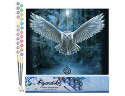 Peinture par Numéro Figured'Art - Chouette porteuse de croix - Kit de Loisir Créatif DIY Numéro d'Art Complet - 40x50cm sans châssis en bois