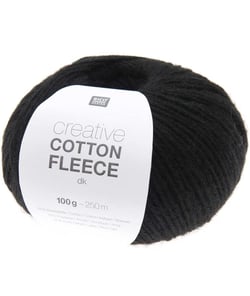 Pelote de coton Creative Cotton Fleece dk - 100 GR - Rico Design 008 Noir