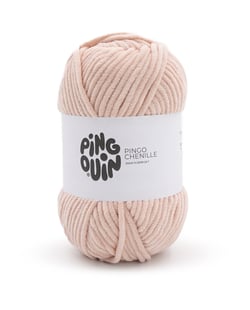 Fil velours 100GR à tricoter PINGO CHENILLE - Pingouin - certifié Oeko-Tex Peau Ecru