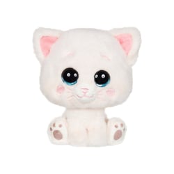 Peluche Chat Kawaii Kawami GIPSY TOYS 15 cm – Blanc, Détails Roses, Yeux Brodés Brillants