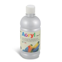 Flacon Soft Plastique Peinture Acrylique Fine FLUO 500 ml Argent 910 PRIMO