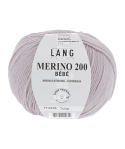 Pelote de laine à tricoter pour layette MERINO 200 BEBE - Lang Yarns 346 Violet