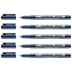 Lot de 5 feutres fins de précision - EDDING - Pointe calibrée 0,2 mm - Noir