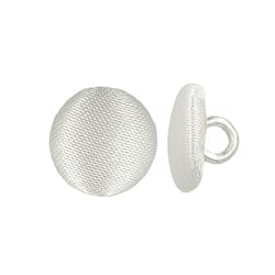 Bouton recouvert satin (10mm - Blanc)