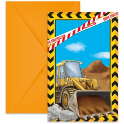 6 Invitations Chantier de Construction