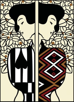 Canevas antique Silhouette Klimt 45x60cm