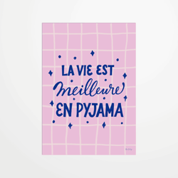 Carte postale - Rio Soley - La vie est meilleure en pyjama - 14,8 x 10,5 cm - Made in France